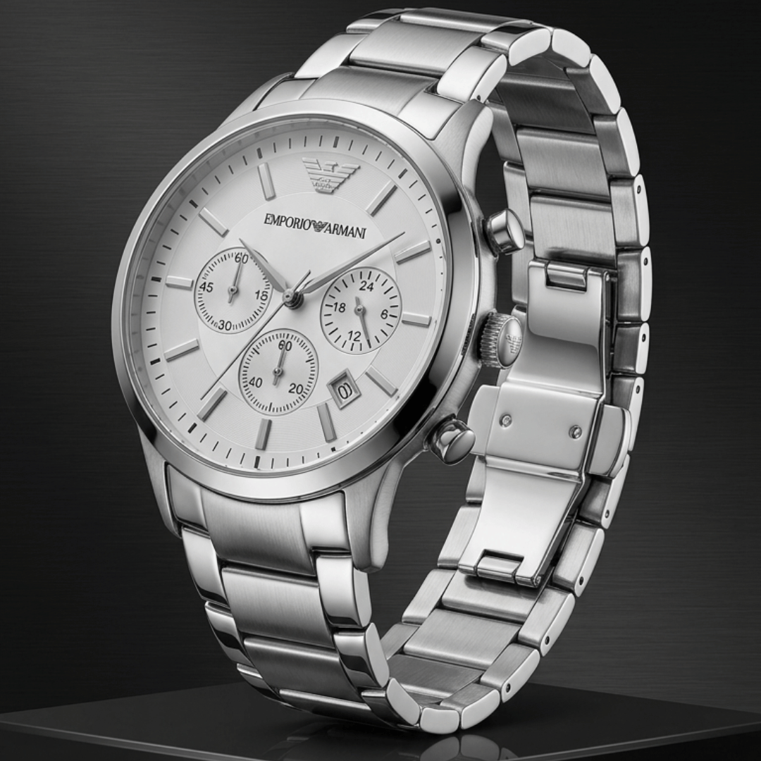 Emporio Armani AR2458 White Dial Chronograph Copy Watch for Men
