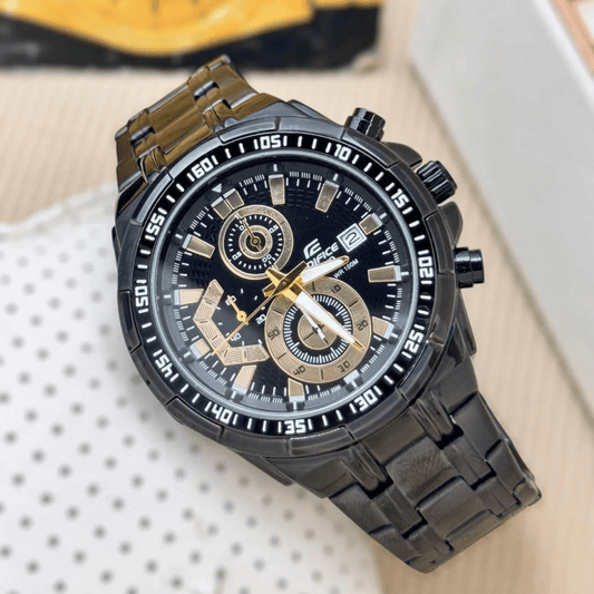 Casio Edifice EFR-539BK-1A Black Chronograph Watch for Men – Full Black Stainless Steel