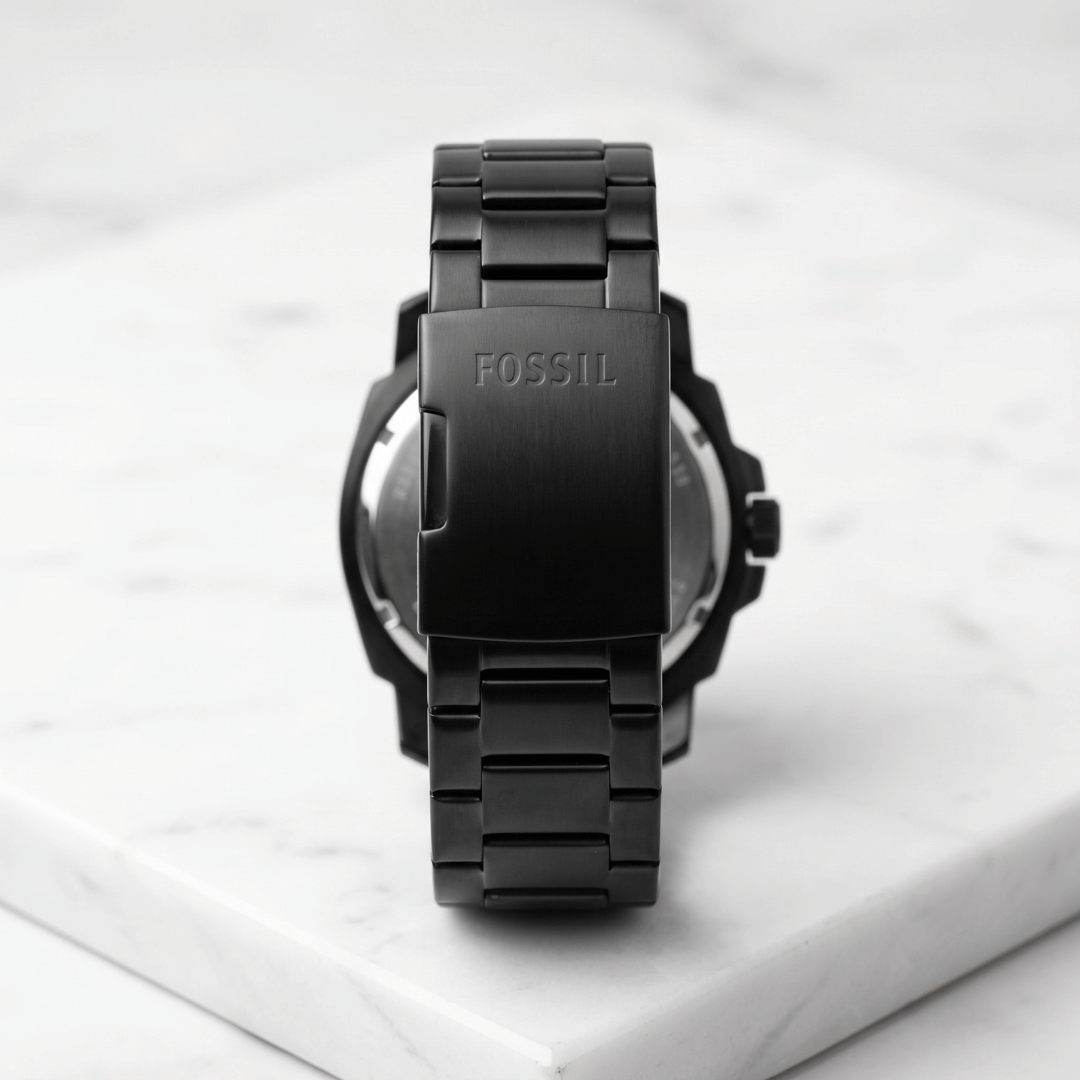 Fossil Machine FS4682 Black Dial Chronograph Watch for Men – Black Stainless Steel
