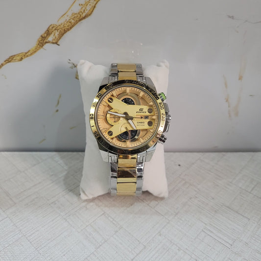 Casio Edifice EFR-540 Two-Tone Gold Dial Chronograph Watch for Men