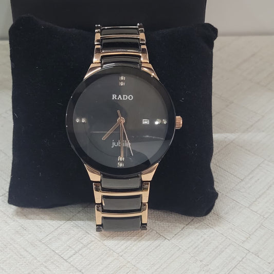 Rado Jubilé Black Dial Black & Gold Ceramic Copy Watch for Men