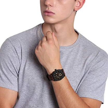 Fossil Machine Chronograph Brown Leather Strap Watch for Men – FS4656