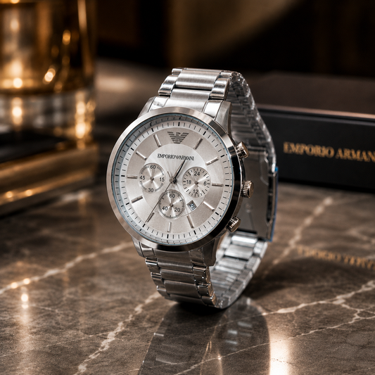 Emporio Armani AR2458 White Dial Chronograph Copy Watch for Men