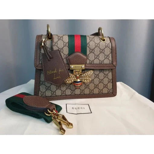 Gucci Bee Limited Edition Margaret Mini Shoulder Bag for Women – Grey & Brown | GC-4352-WBG