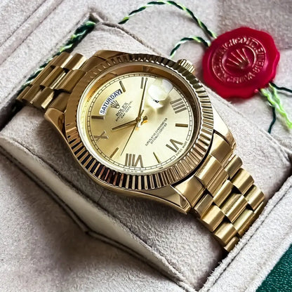 Rolex Day-Date Golden 7A Premium Watch for Men