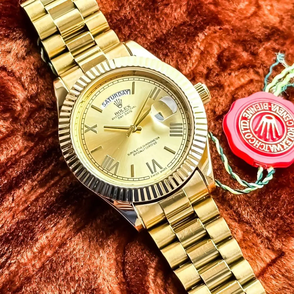 Rolex Day-Date Golden 7A Premium Watch for Men