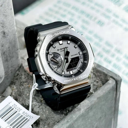 Casio G-Shock GM-2100-1ADR Metal Silver & Black 7AA Premium Watch for Unisex
