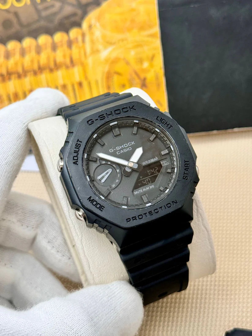 Casio G-Shock GA-2100 All Black 7AA Premium Watch for Unisex