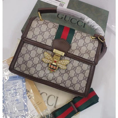 Gucci Bee Limited Edition Margaret Mini Shoulder Bag for Women – Grey & Brown | GC-4352-WBG