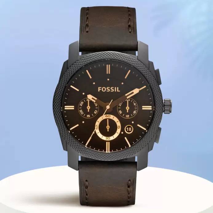 Fossil Machine Chronograph Brown Leather Strap Watch for Men – FS4656