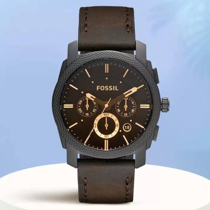 Fossil Machine Chronograph Brown Leather Strap Watch for Men – FS4656