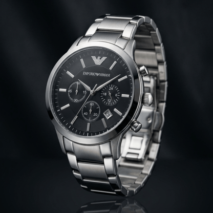 Emporio Armani AR2434 Black Dial Chronograph Copy Watch for Men