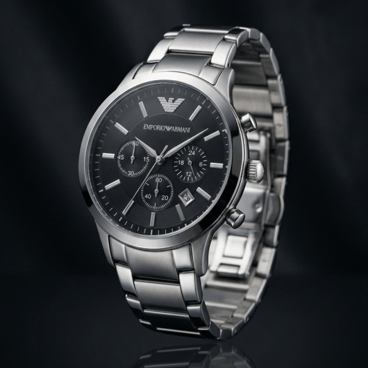 Emporio Armani AR2434 Black Dial Chronograph Copy Watch for Men