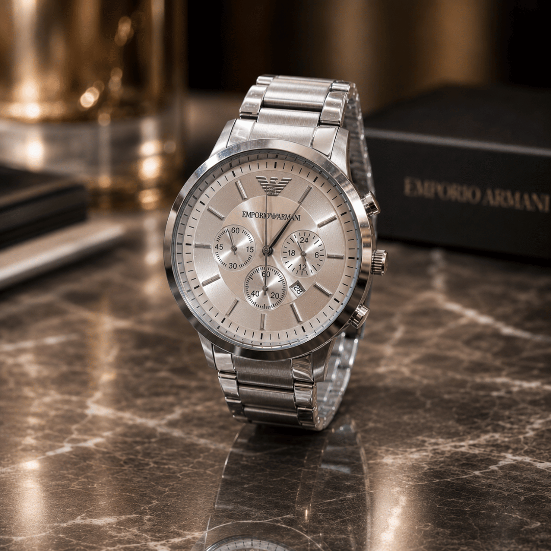 Emporio Armani AR2458 White Dial Chronograph Copy Watch for Men