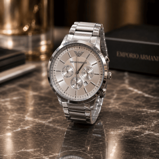 Emporio Armani AR2458 White Dial Chronograph Copy Watch for Men