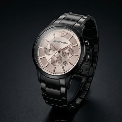 Emporio Armani Silver Dial Stainless Steel Copy Watch