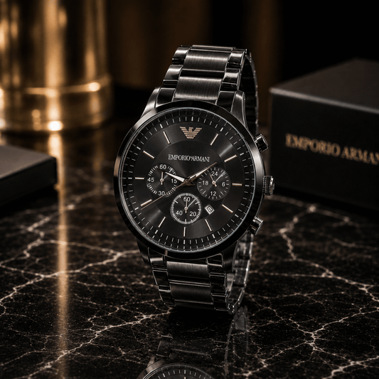 Emporio Armani AR2453 Black Dial Stainless Steel Watch for Men
