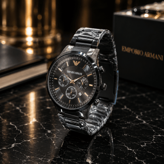Emporio Armani AR2453 Black Dial Stainless Steel Watch for Men