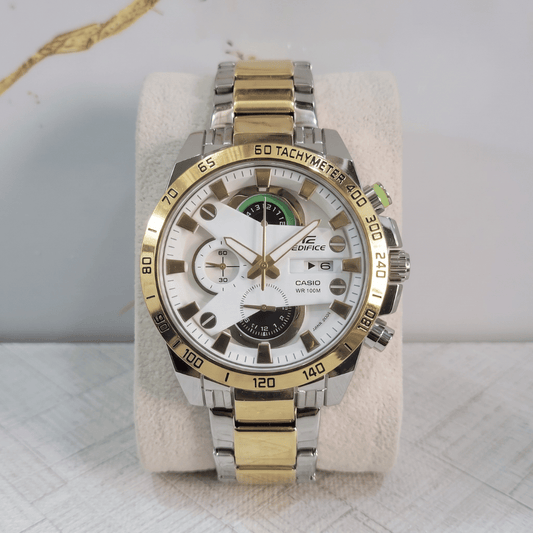 Casio Edifice EFR-540GS Silver & Gold Chronograph Watch for Men