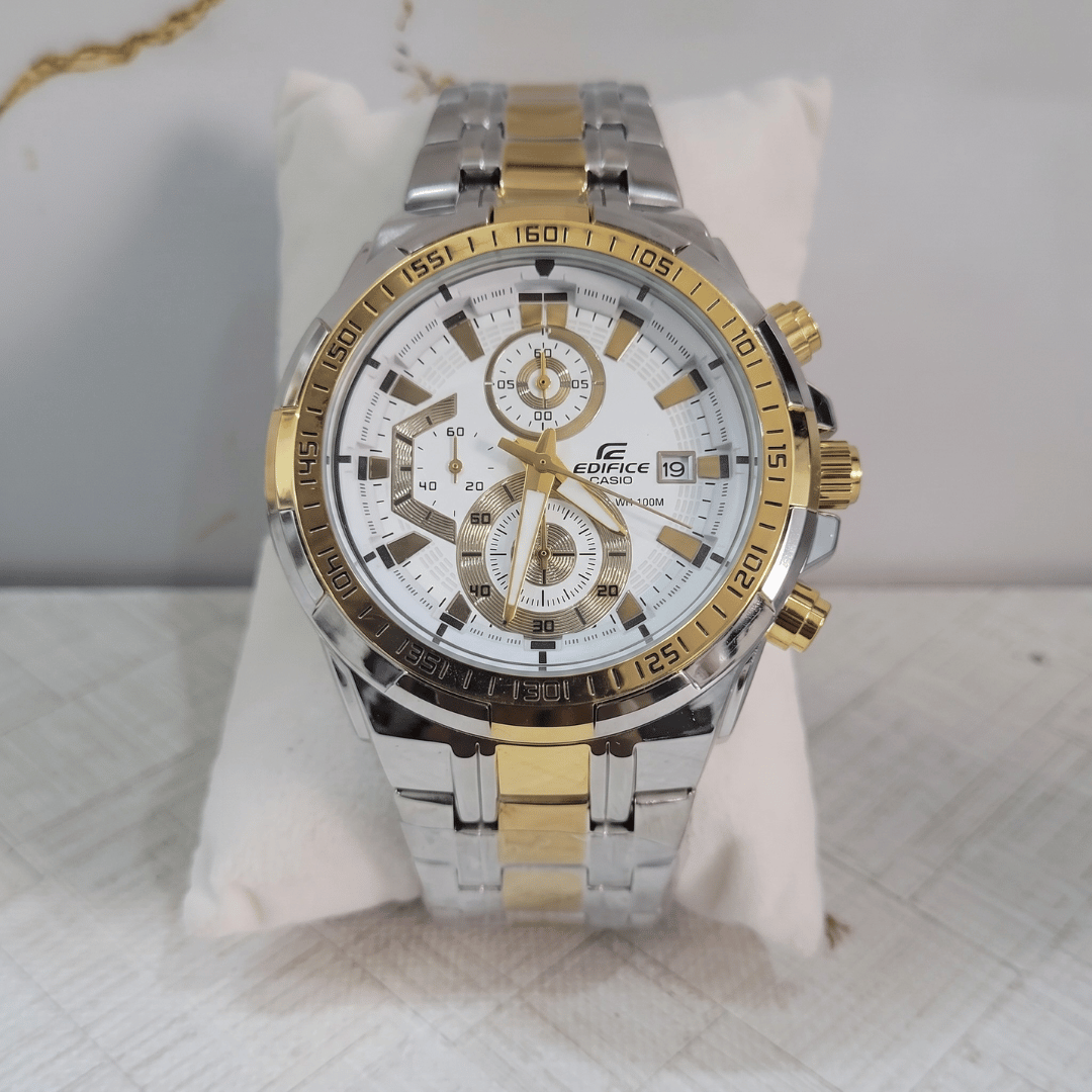 Casio Edifice EFR-539SG-7AVUDF Chronograph Watch for Men – Silver & Gold Stainless Steel