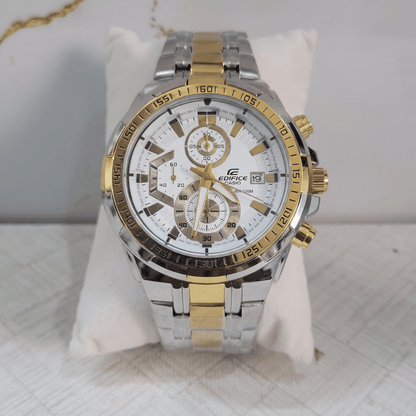 Casio Edifice EFR-539SG-7AVUDF Chronograph Watch for Men – Silver & Gold Stainless Steel