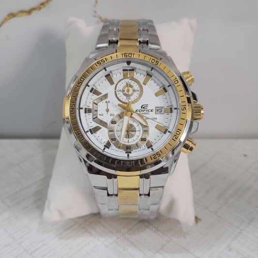Casio Edifice EFR-539SG-7AVUDF Chronograph Watch for Men – Silver & Gold Stainless Steel