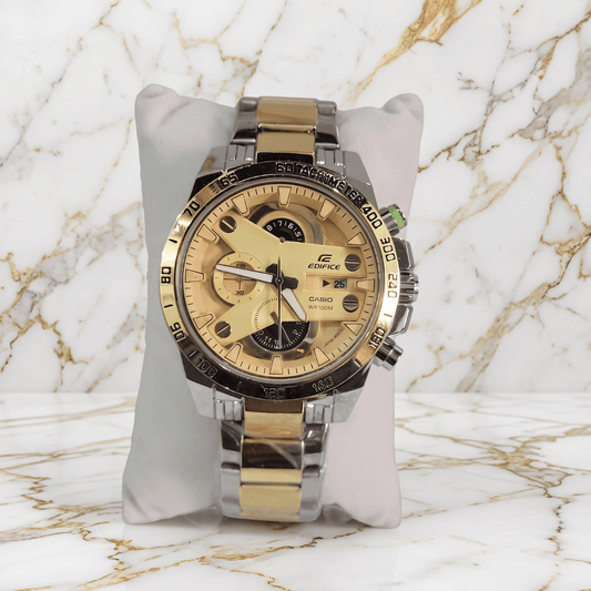 Casio Edifice EFR-540 Two-Tone Gold Dial Chronograph Watch for Men