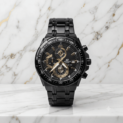 Casio Edifice EFR-539BK-1A Black Chronograph Watch for Men – Full Black Stainless Steel