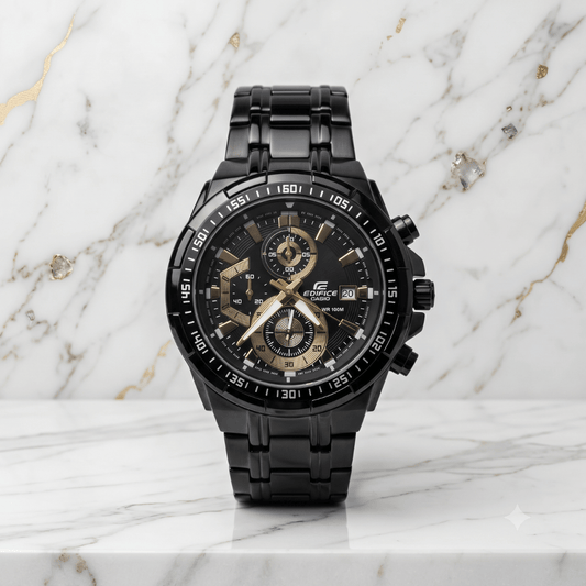 Casio Edifice EFR-539BK-1A Black Chronograph Watch for Men – Full Black Stainless Steel