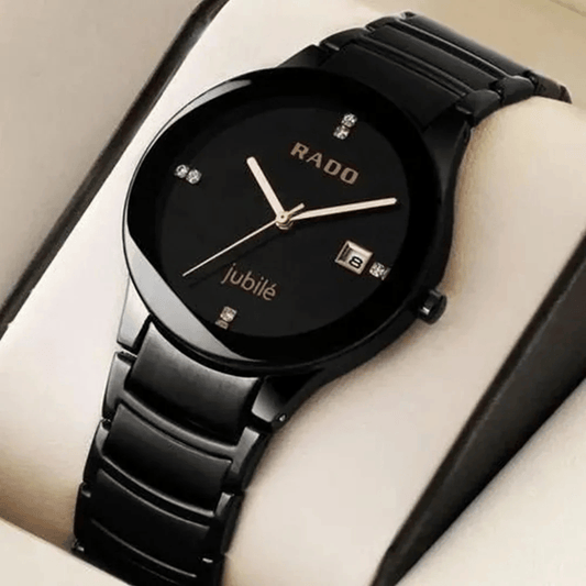 Rado True Round Jubilé Black Dial Ceramic Copy Watch for Men