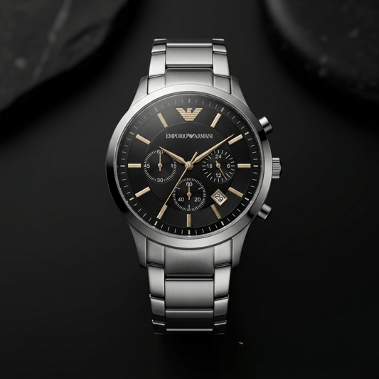 Emporio Armani AR2434 Black Dial Chronograph Copy Watch for Men