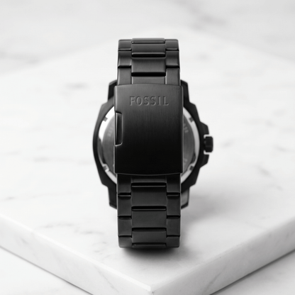 Fossil Machine FS4682 Black Dial Chronograph Watch for Men – Black Stainless Steel