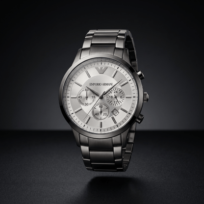 Emporio Armani Silver Dial Stainless Steel Copy Watch