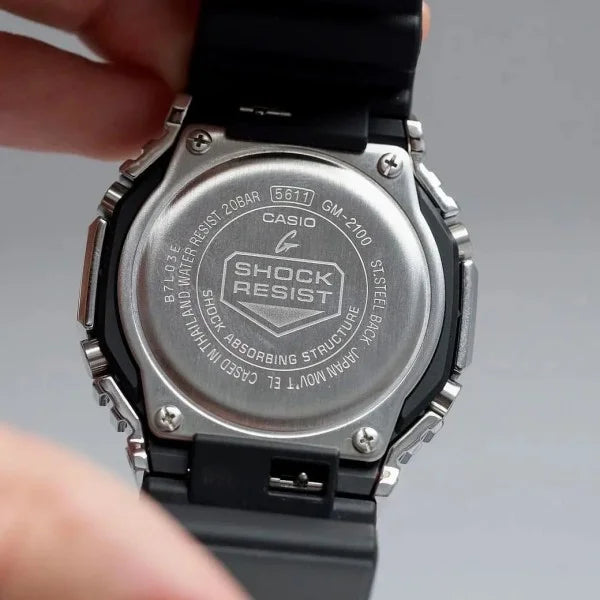 Casio G-Shock GM-2100-1ADR Metal Silver & Black 7AA Premium Watch for Unisex