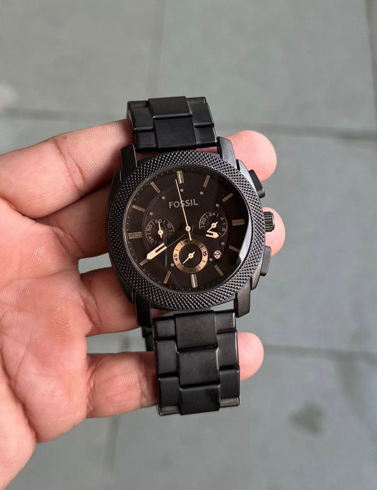 Fossil Black Chronograph Chain Strap Watch for Man