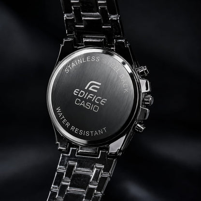 Casio Edifice EF-558D-1AVDF Black Dial Chronograph Watch for Men – Black Stainless Steel