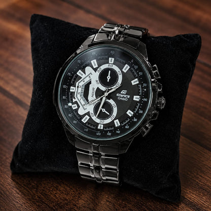 Casio Edifice EF-558D-1AVDF Black Dial Chronograph Watch for Men – Black Stainless Steel