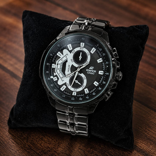 Casio Edifice EF-558D-1AVDF Black Dial Chronograph Watch for Men – Black Stainless Steel