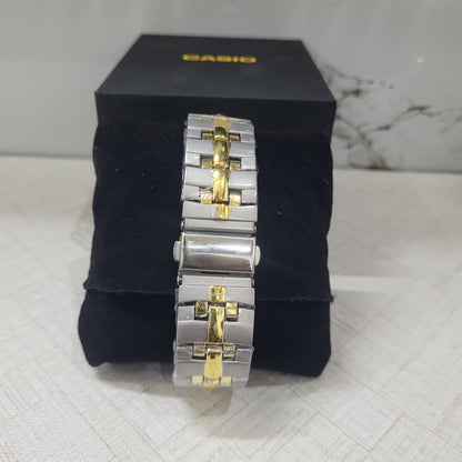 Casio Edifice EF-558SG-1AV Chronograph Watch for Men – Silver & Gold Stainless Steel