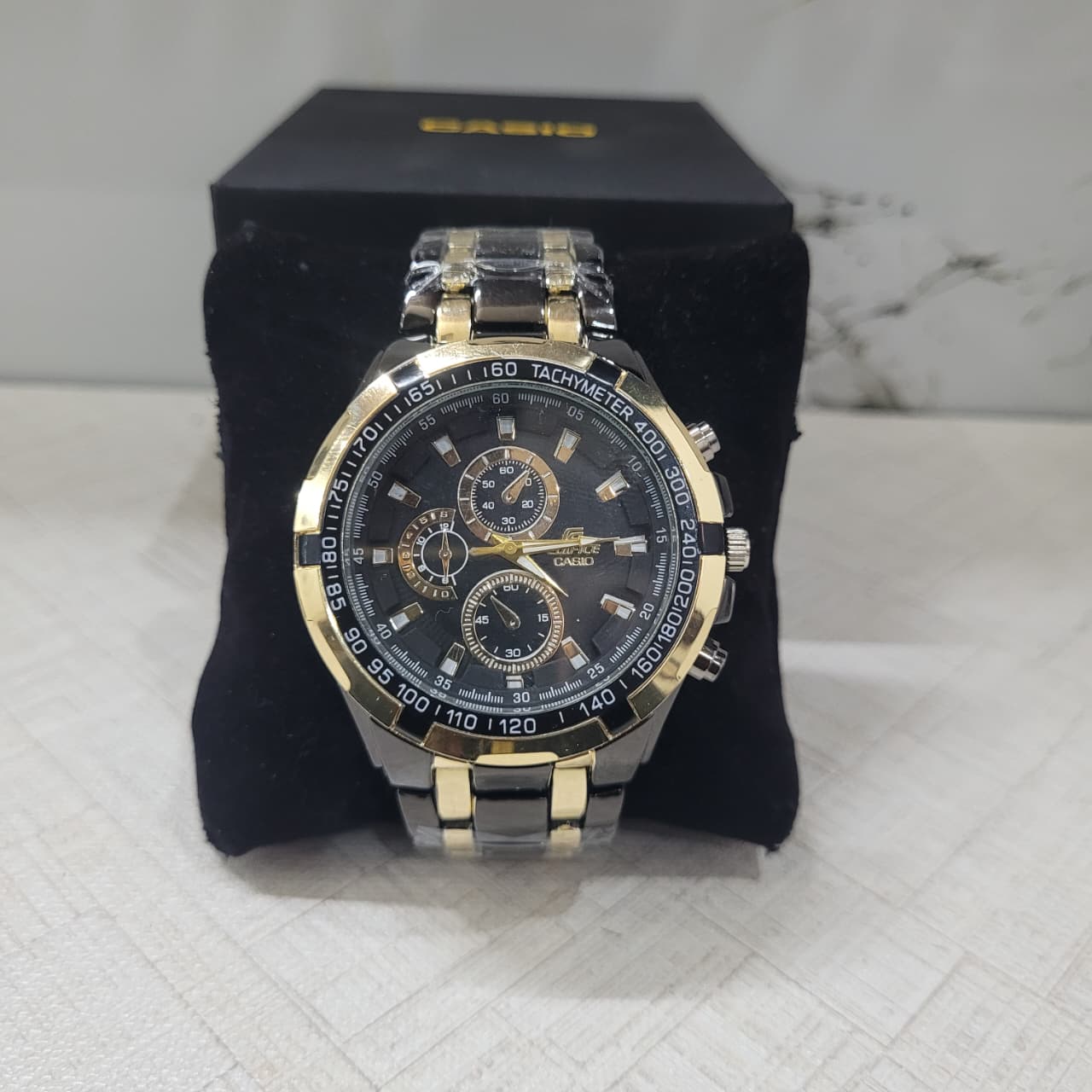 Casio Edifice EF-558D-1AVDF Black Dial Chronograph Copy Watch for Men – Black Stainless Steel