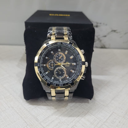 Casio Edifice EF-558D-1AVDF Black Dial Chronograph Copy Watch for Men – Black Stainless Steel