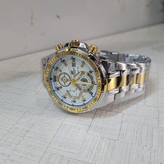Casio Edifice EFR-539SG-7AVUDF Chronograph Watch for Men – Silver & Gold Stainless Steel