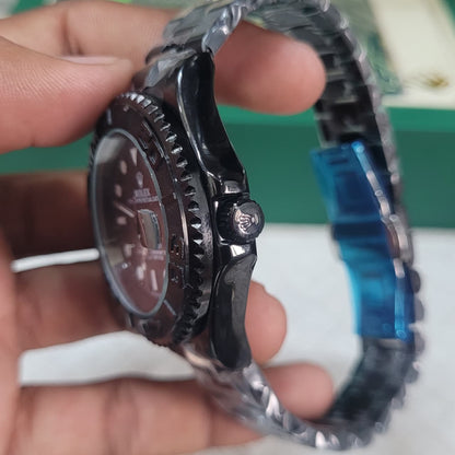 Rolex Yacht-Master Black Dial Automatic Watch for Men – Full Black Stainless Steel
