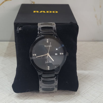 Rado True Round Jubilé Black Dial Ceramic Copy Watch for Men