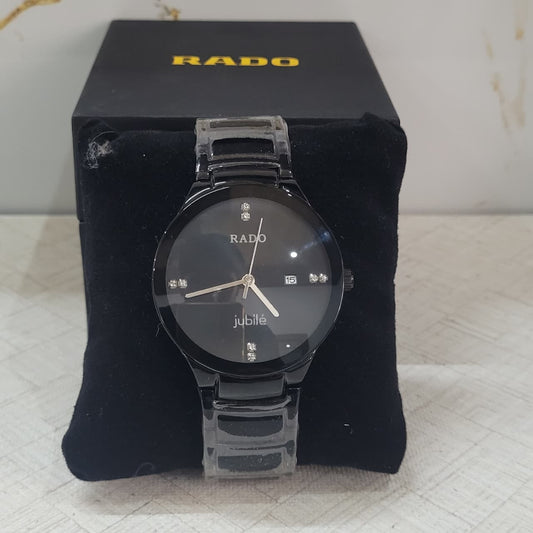 Rado True Round Jubilé Black Dial Ceramic Copy Watch for Men