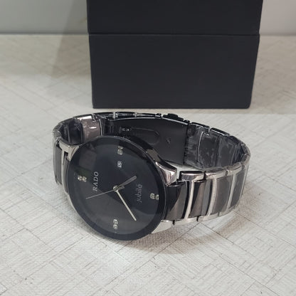 Rado Centrix Jubilé Black Dial Two-Tone Watch for Men