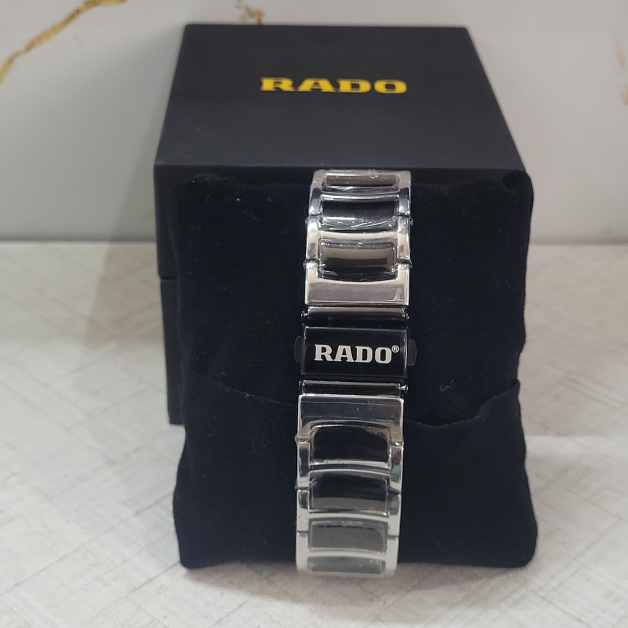 Rado Centrix Jubilé Black Dial Two-Tone Watch for Men