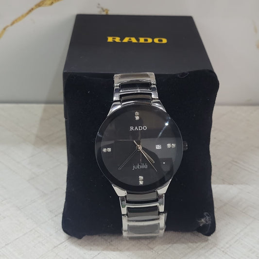 Rado Centrix Jubilé Black Dial Two-Tone Watch for Men