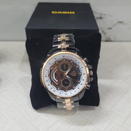 Casio Edifice EF-558SG-1AVDF Black Rose Gold Chronograph Watch for Men