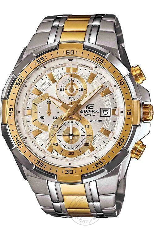 Casio Edifice EFR-539SG-7AVUDF Chronograph Watch for Men – White Dial Gold Metal Strap